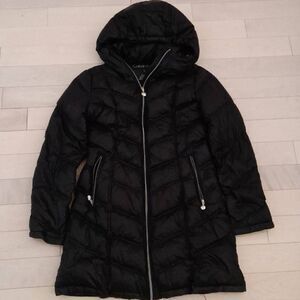 Calvin Klein Women's Chevron Quilting Casual Lightweight Jacket Black Small